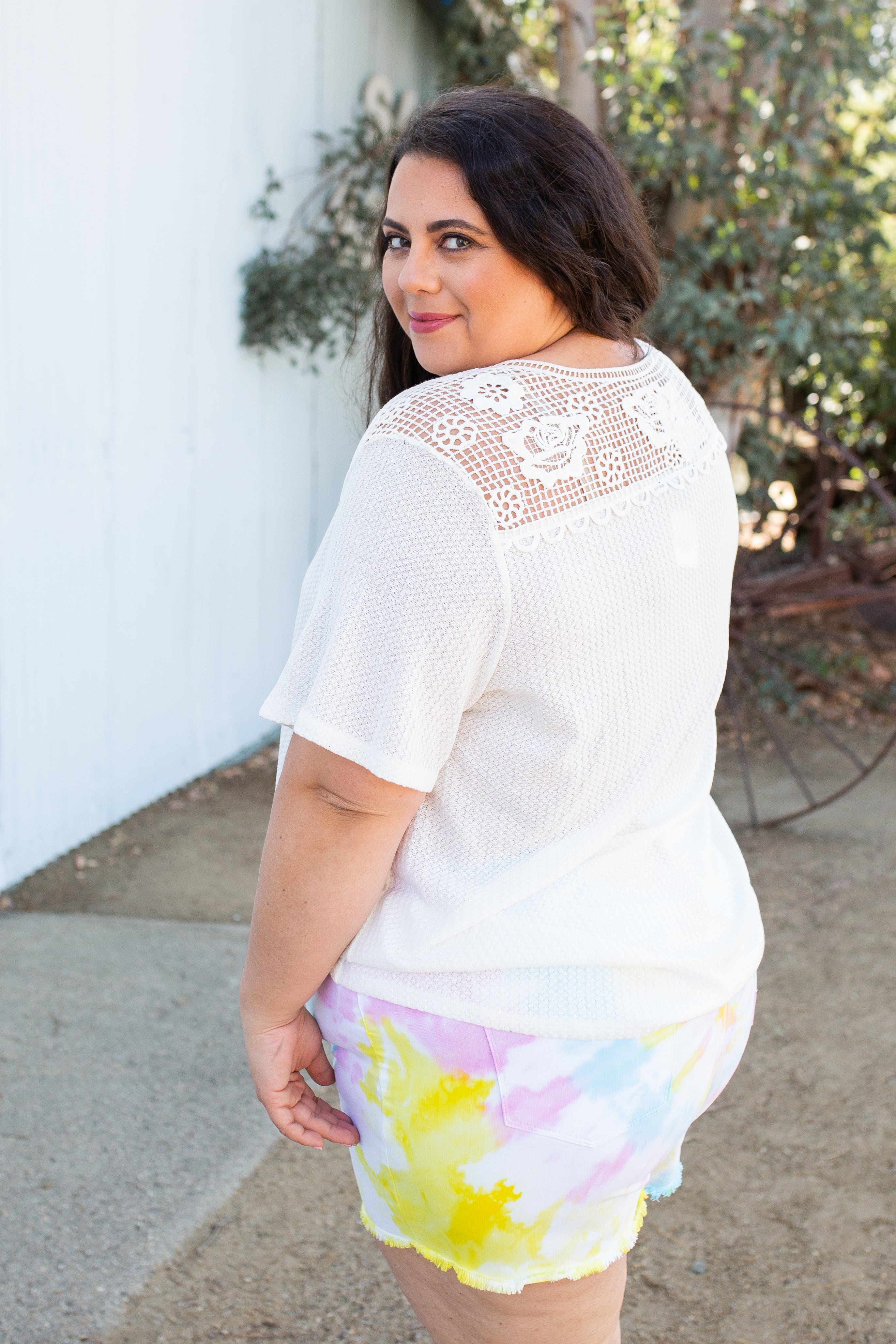 Spirited Front Tie Top in White Boutique Simplified