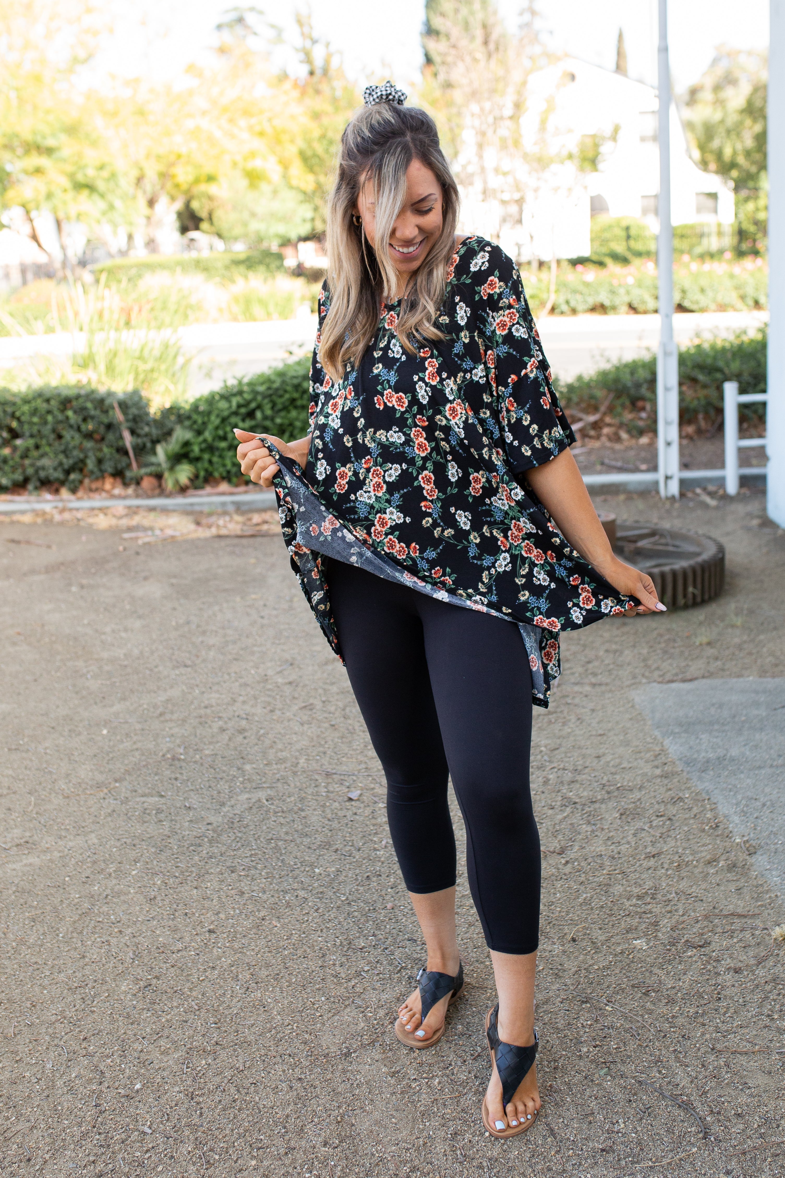 Night Blossoms Short Sleeve Top Boutique Simplified