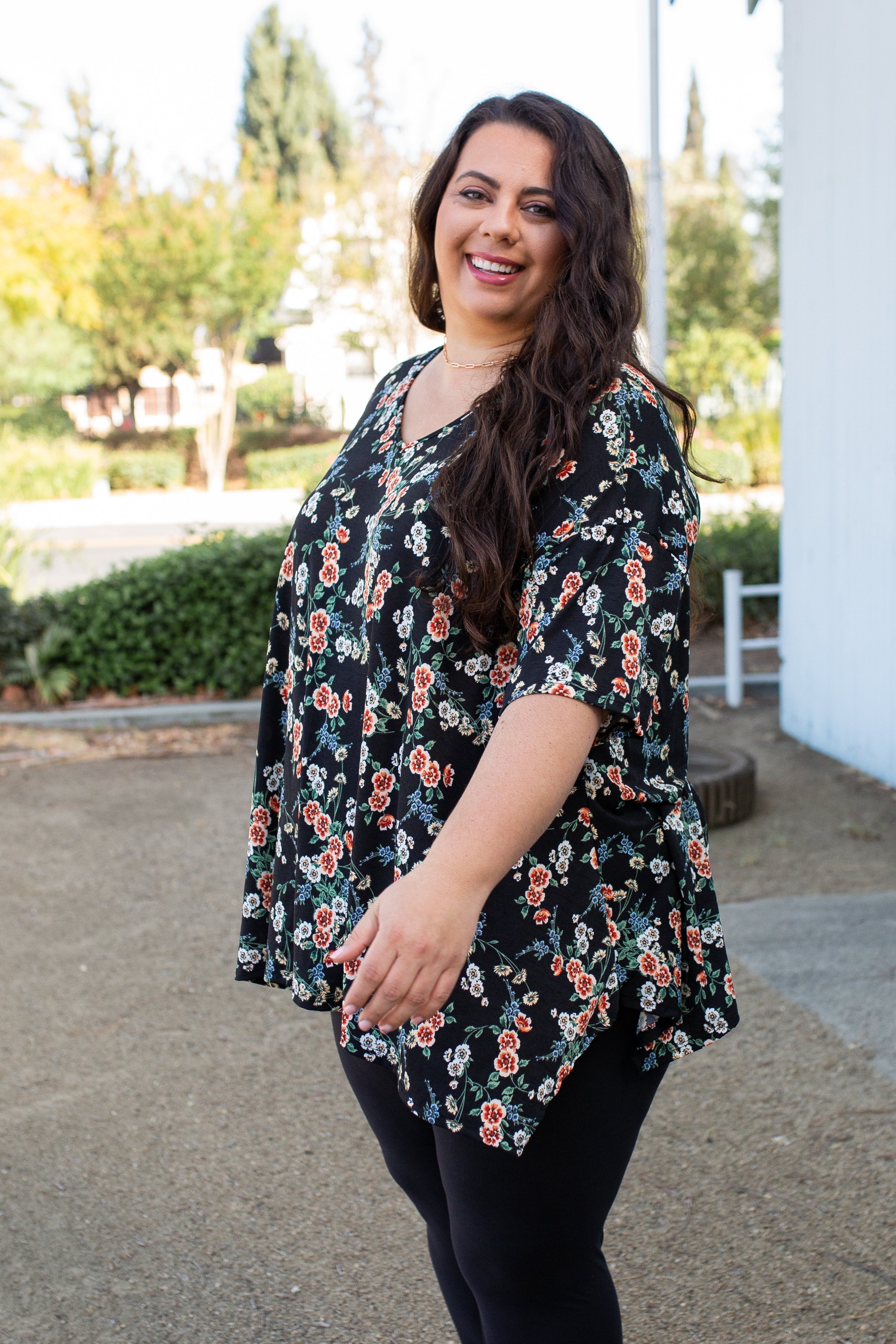 Night Blossoms Short Sleeve Top Boutique Simplified