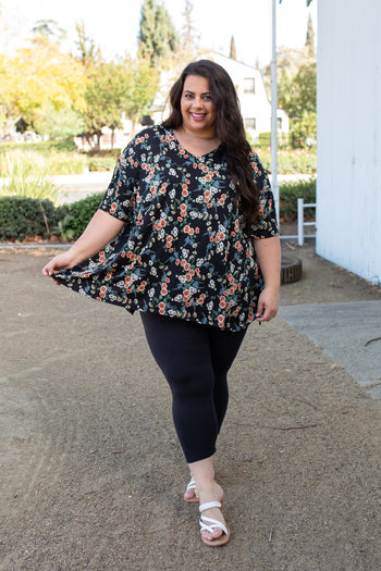 Night Blossoms Short Sleeve Top Boutique Simplified