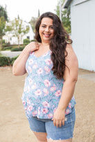 Periwinkle Blooms Ruffled Tank Boutique Simplified