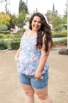 Periwinkle Blooms Ruffled Tank Boutique Simplified