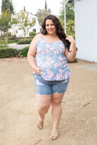 Periwinkle Blooms Ruffled Tank Boutique Simplified