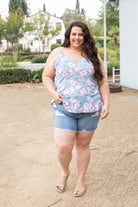 Periwinkle Blooms Ruffled Tank Boutique Simplified