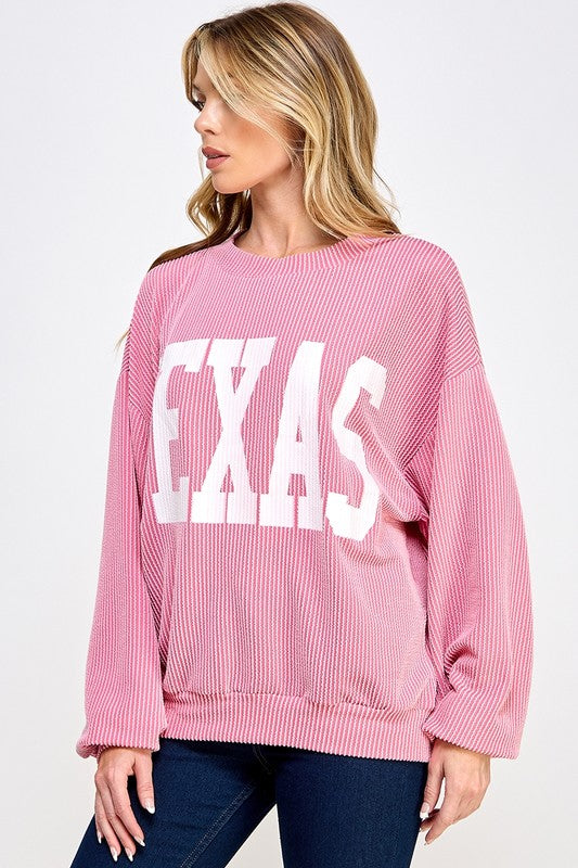 TEXAS PRINT RIB CORD SWEATSHIRT Sweet Generis