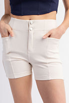 Cotton Stretch Twill Short Pant Rae Mode