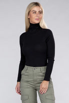 Long-Sleeve Turtleneck Bodysuit Ambiance Apparel