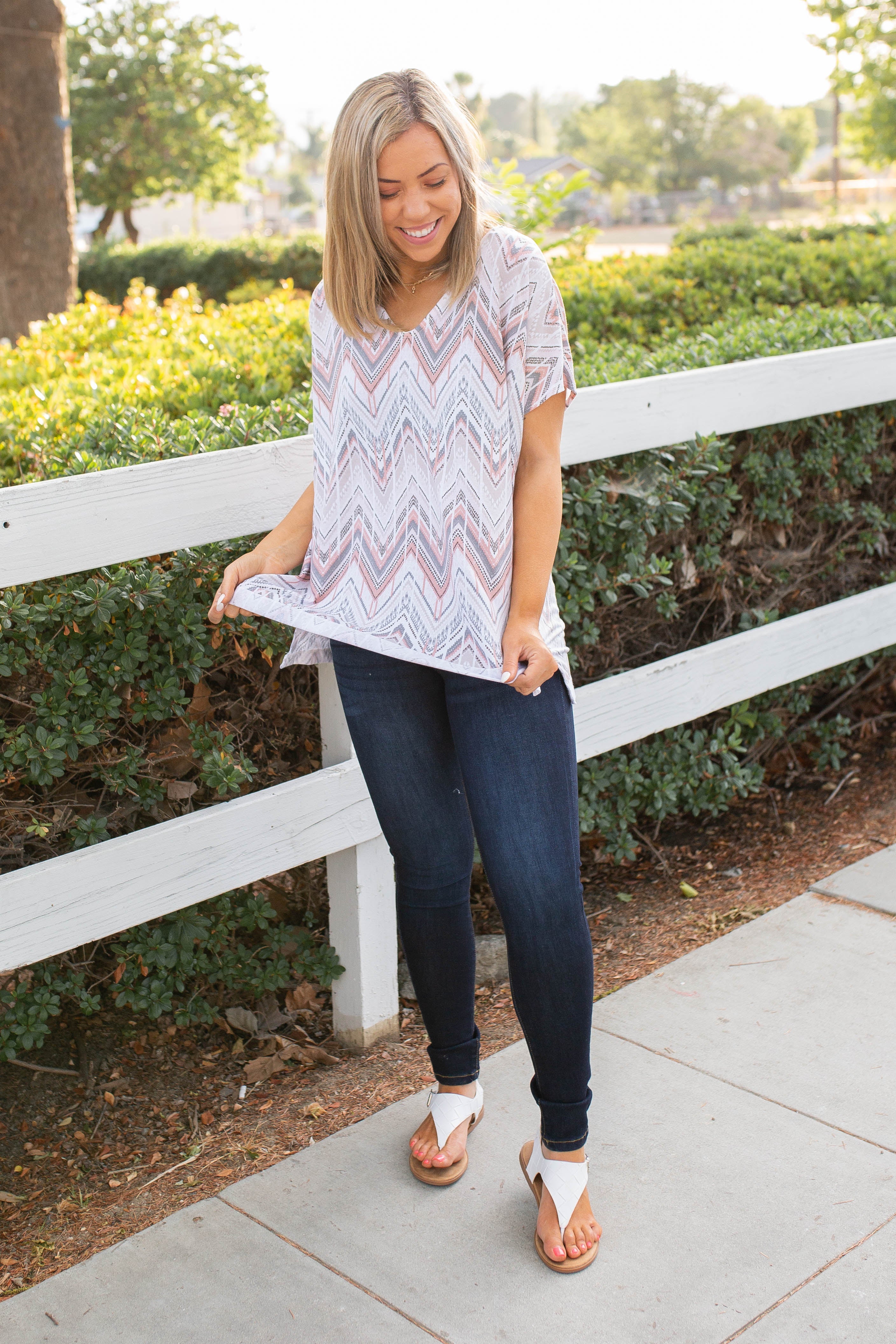 Zig To The Zag Short Sleeve Top Boutique Simplified