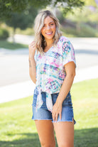 Aztec Tie Dye Front Knot Top Boutique Simplified