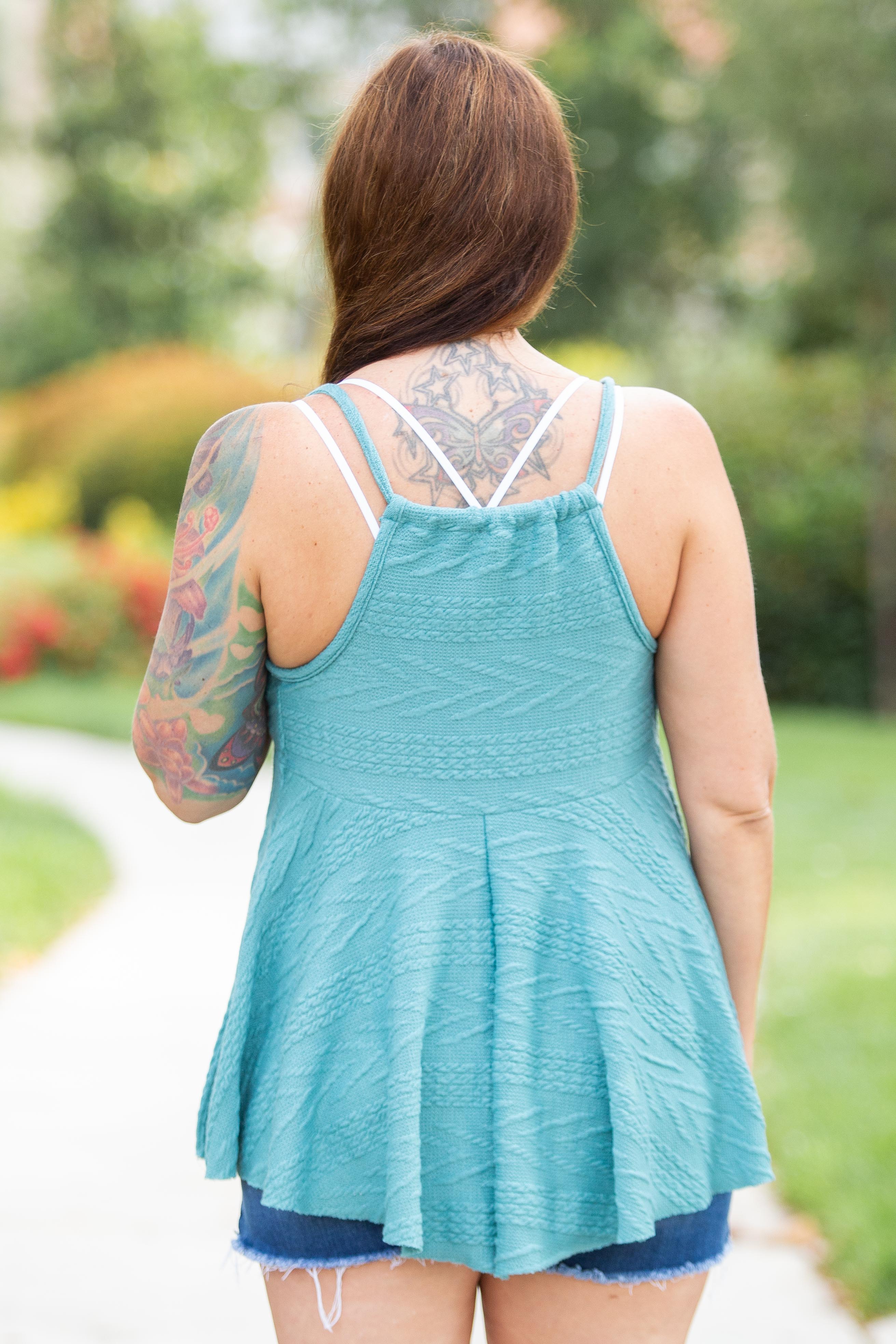 My Teal Empire Sweater Tank Boutique Simplified