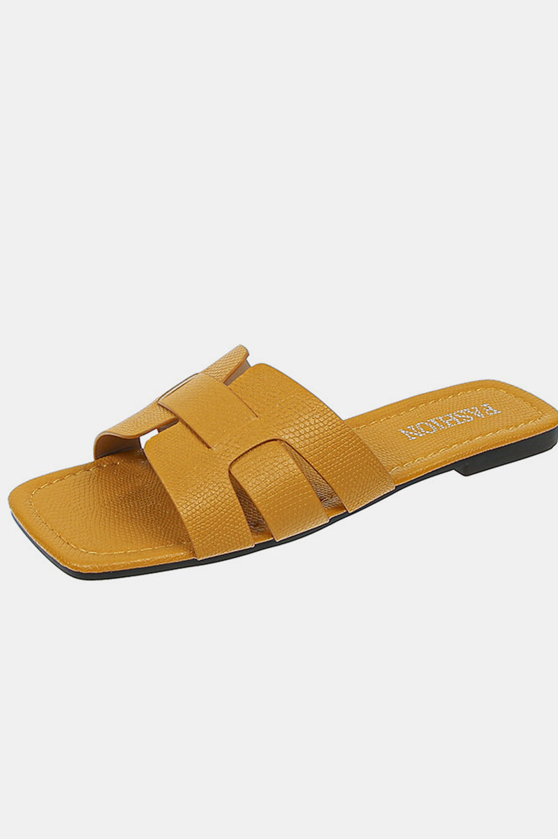 Open Toe PU Leather Sandals Trendsi