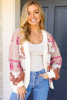 Take on The Day Ivory Floral Stripe Open Cardigan Very J