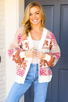 Take on The Day Ivory Floral Stripe Open Cardigan Very J