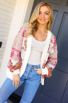 Take on The Day Ivory Floral Stripe Open Cardigan Very J