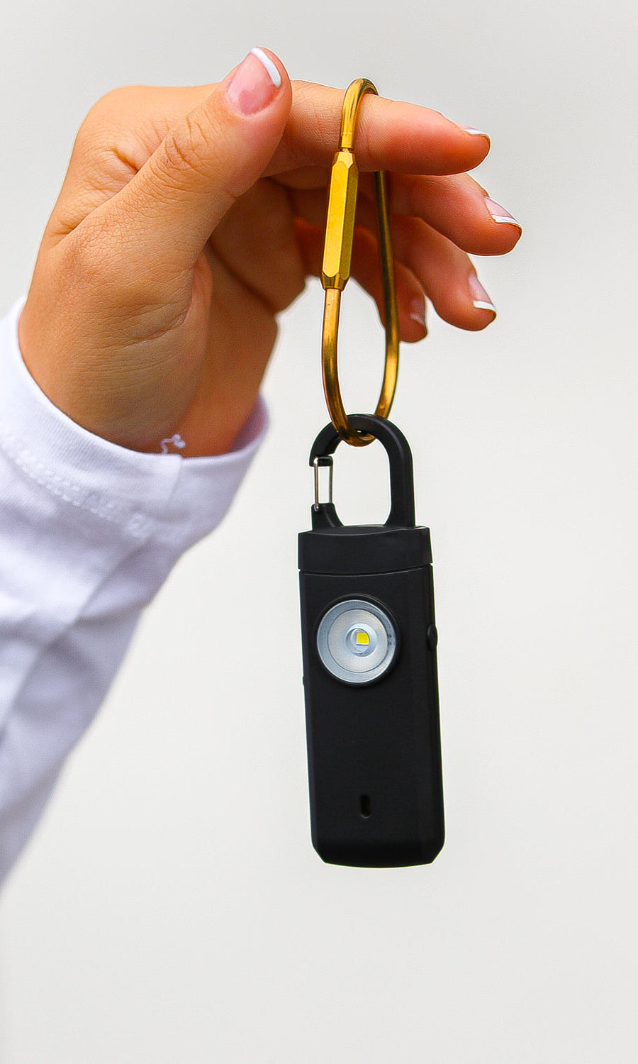 Black Personal Alarm Flashlight Keychain ICON