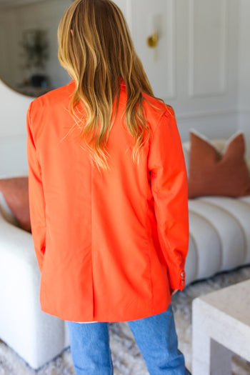 Diva Dreams Coral Notched Lapel Lined Blazer Haptics