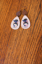 USA Flag "#MOMLIFE" Wooden Dangle Earrings ICON