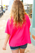 Be Bold Coral Crinkle Texture Pocketed Dolman Top Beeson River