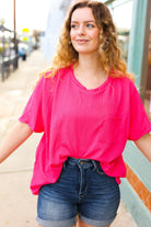 Be Bold Coral Crinkle Texture Pocketed Dolman Top Beeson River