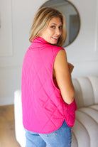 You Got This Hot Pink High Neck Quilted Puffer Vest Haptics