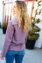 Tried And True Mauve Cowl Neck Button Detail Sweater CY Fashion