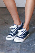 Navy Canvas Lace Up Sneakers Since 1921