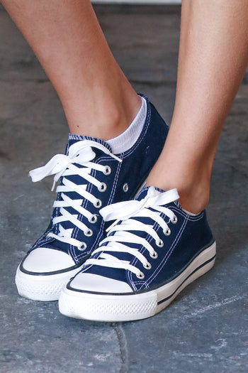 Navy Canvas Lace Up Sneakers Since 1921