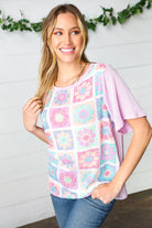 Lavender Flower Power Color Block Top Sugarfox