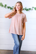 Mauve Tie Back Crinkle Floral Top Sugarfox