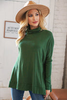 Hunter Green Cashmere Feel Turtleneck Sweater Haptics