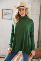 Hunter Green Cashmere Feel Turtleneck Sweater Haptics