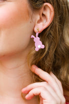 Lilac Easter Bunny Clay Dangle Earrings Avenue Zoi