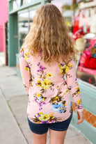 Pink Floral Cowl Neck Sweater Top Red Lolly