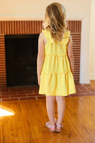 Joyful Canary Tiered Ruffle Sleeveless Dress ODDY