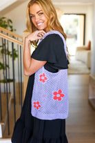 Lavender & Orange Floral Crochet Tote Bag ANARK