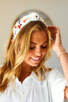 Red White & Blue Gem Cowboy Embellished Top Knot Headband Jane Ruth