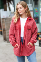 Marsala Quilted Knit Button Down Shacket Haptics
