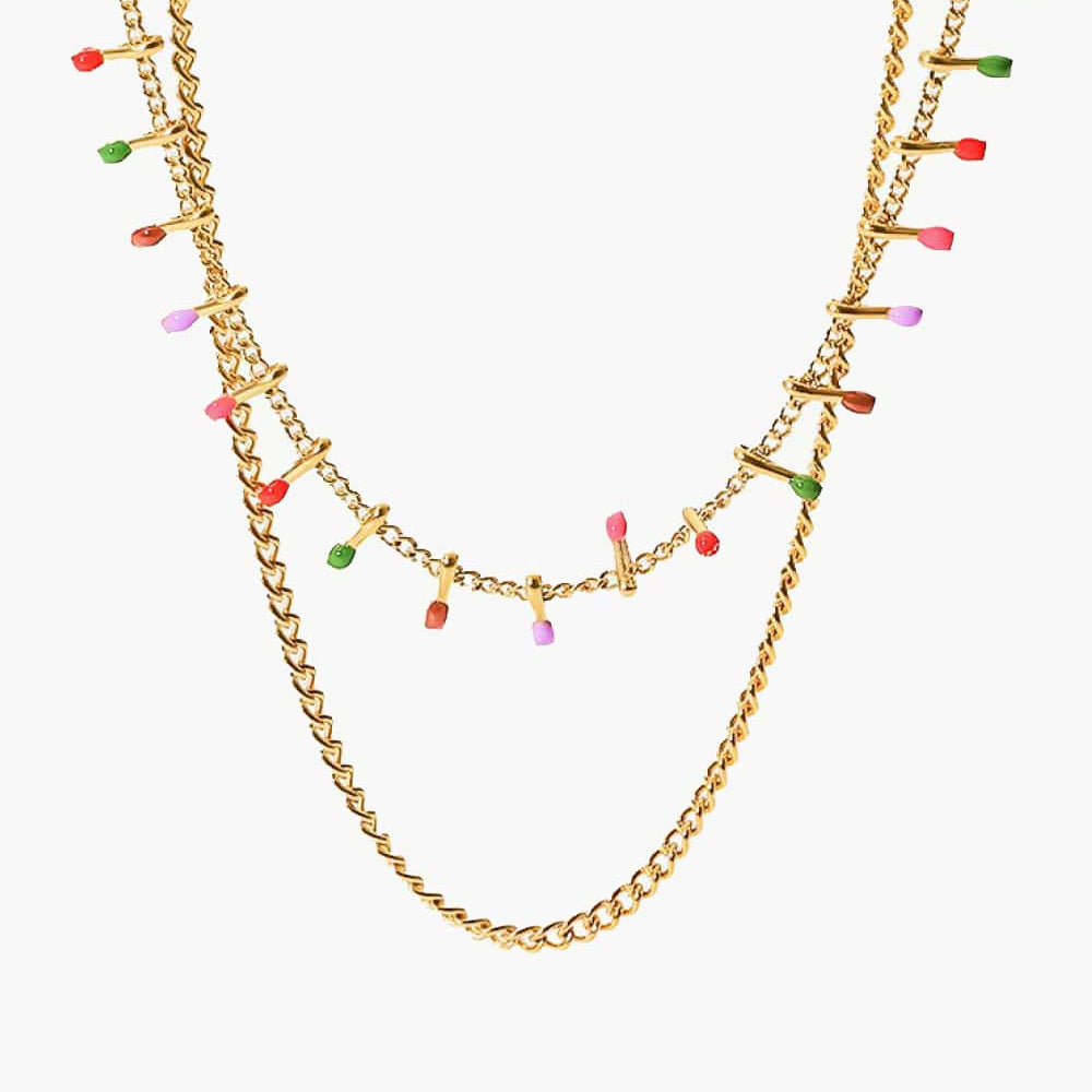 18K Gold-Plated Double-Layered Stainless Steel Necklace