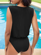 V-Neck Sleeveless Bodysuit Trendsi