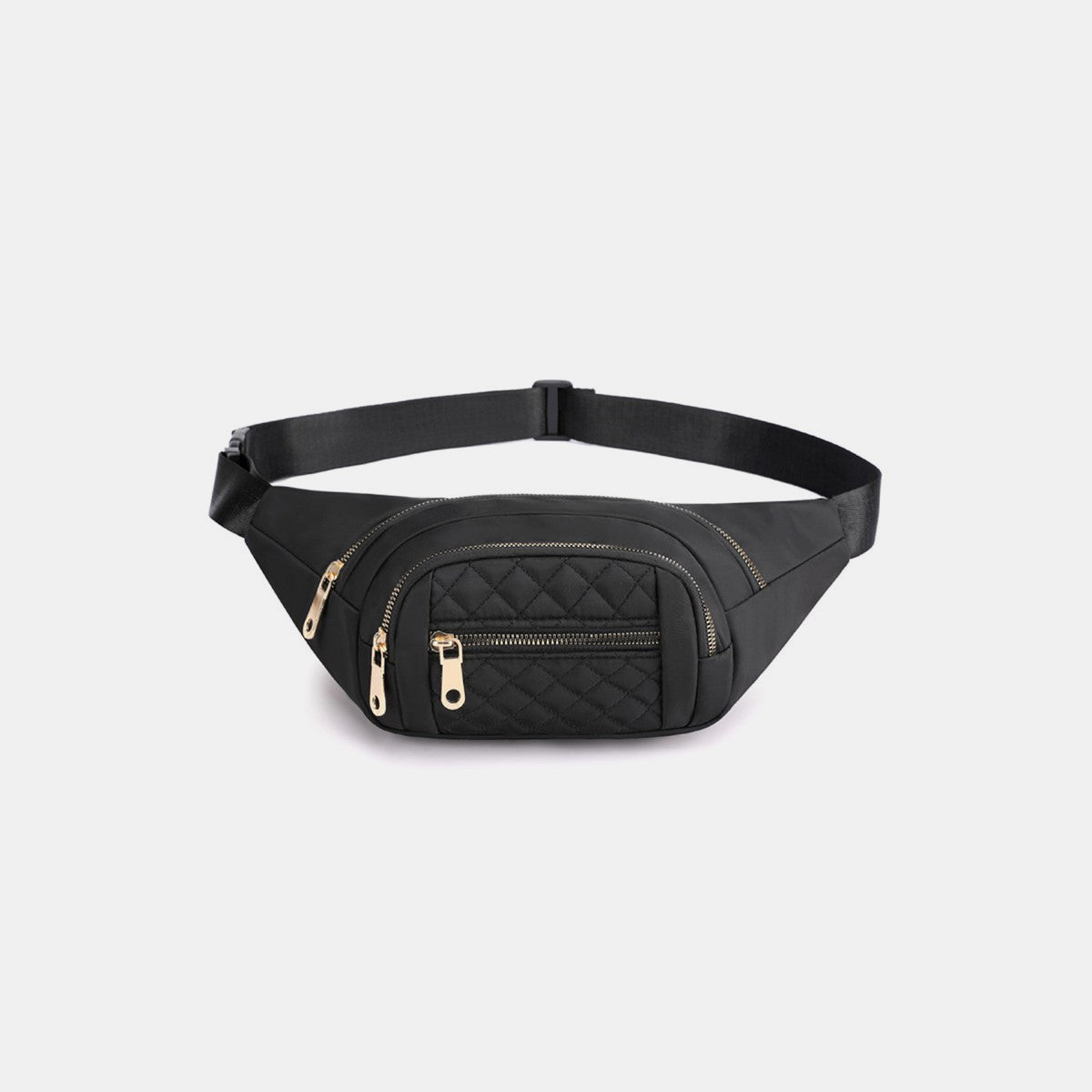 Zenana Quilted Multi Pocket Waist Belt Bag Trendsi