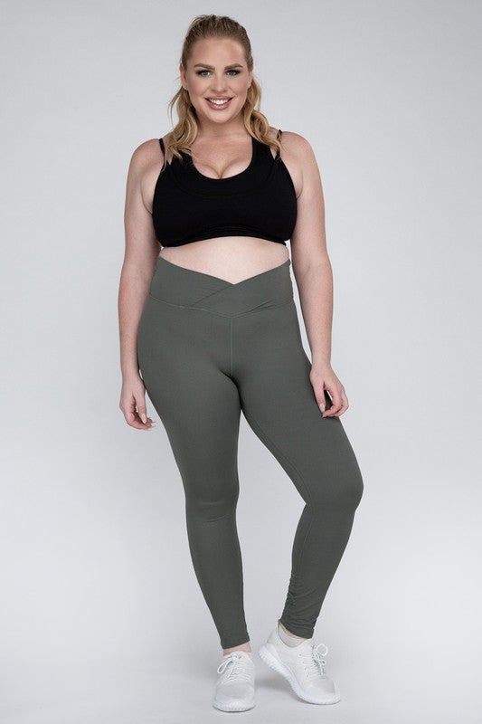 Plus Size V Waist Full Length Leggings Rae Mode