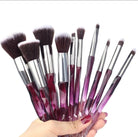 10 pc Crystal Glass Makeup Brush Set Purple Lashy B Lash Bar