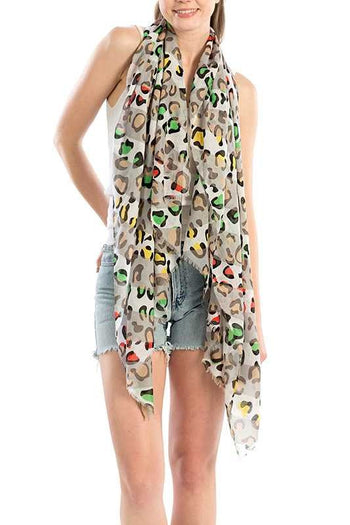 Mix Color Cheetah Printed Scarf LA Jewelry Plaza