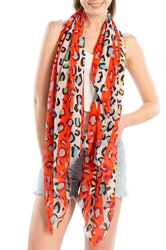 Mix Color Cheetah Printed Scarf LA Jewelry Plaza