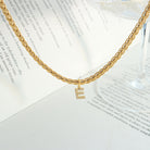 Brass Inlaid Zircon Letter Pendant Necklace Trendsi