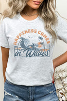 Happiness Comes In Waves Surf Graphic Tee Kissed Apparel