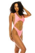 SEXY CUTOUT NEON COLOR ONE PIECE Mermaid Swimwear