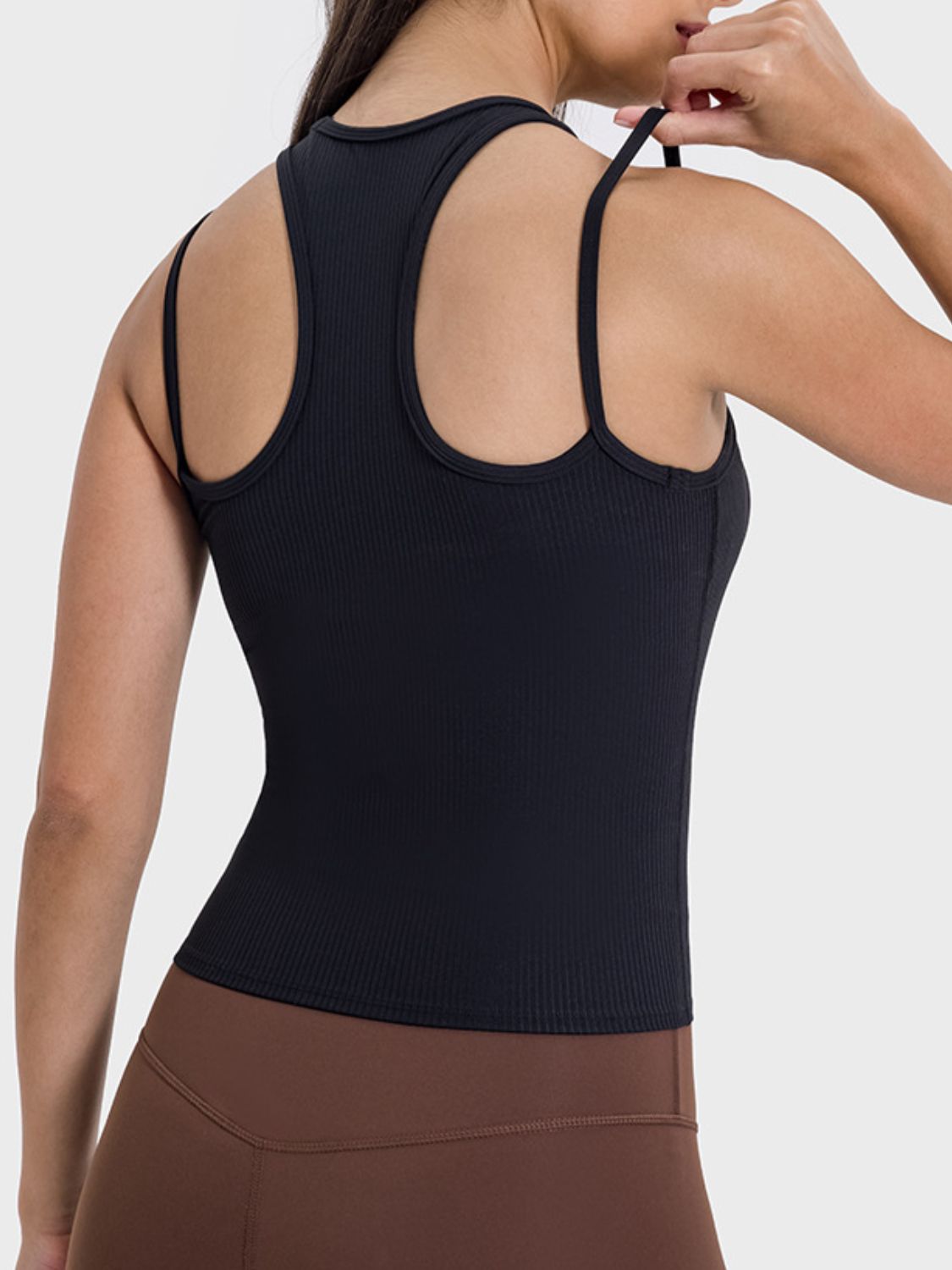 Cutout Round Neck Racerback Active Tank Trendsi