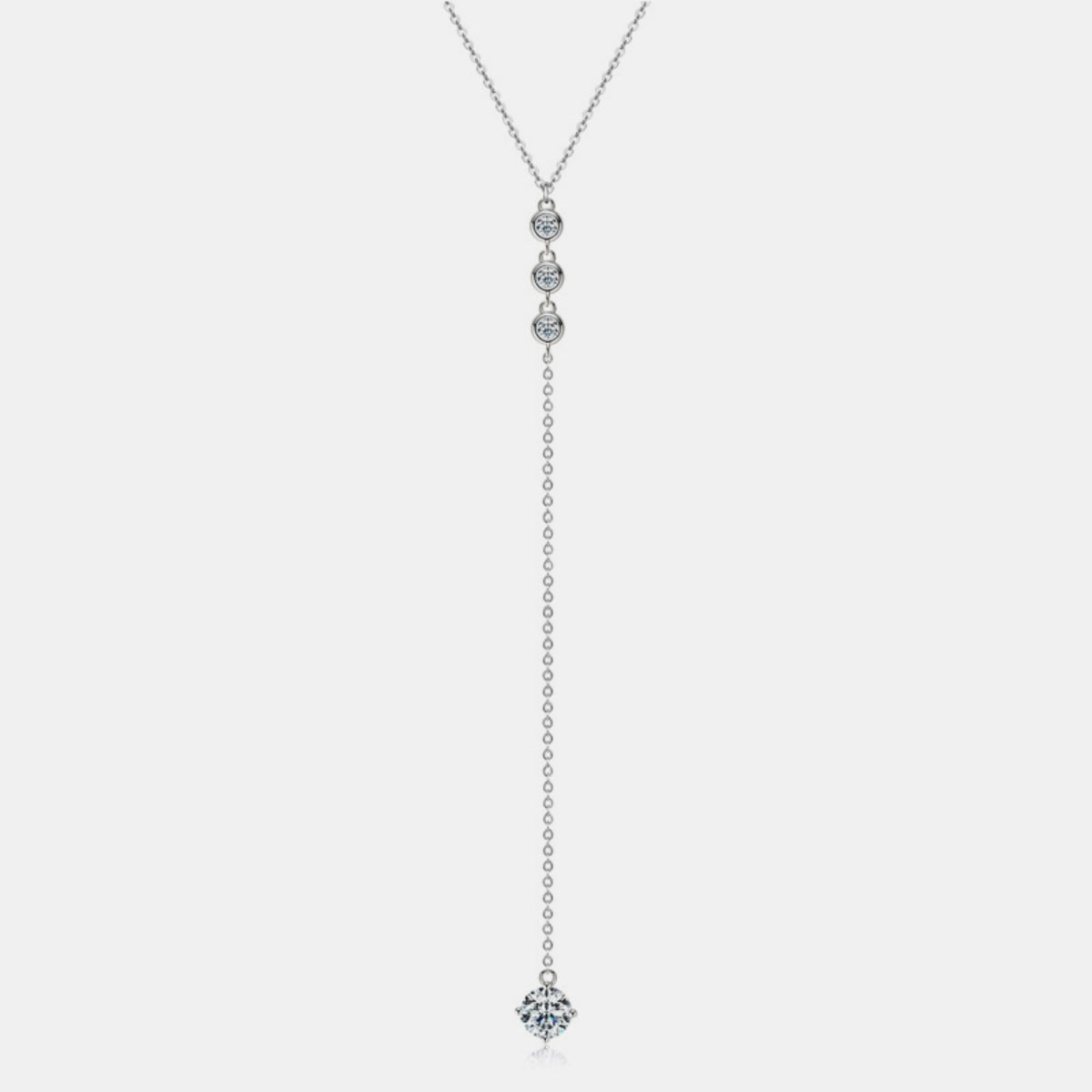 1.3 Carat Moissanite 925 Sterling Silver Drop Necklace Trendsi