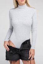 Long-Sleeve Turtleneck Bodysuit Ambiance Apparel